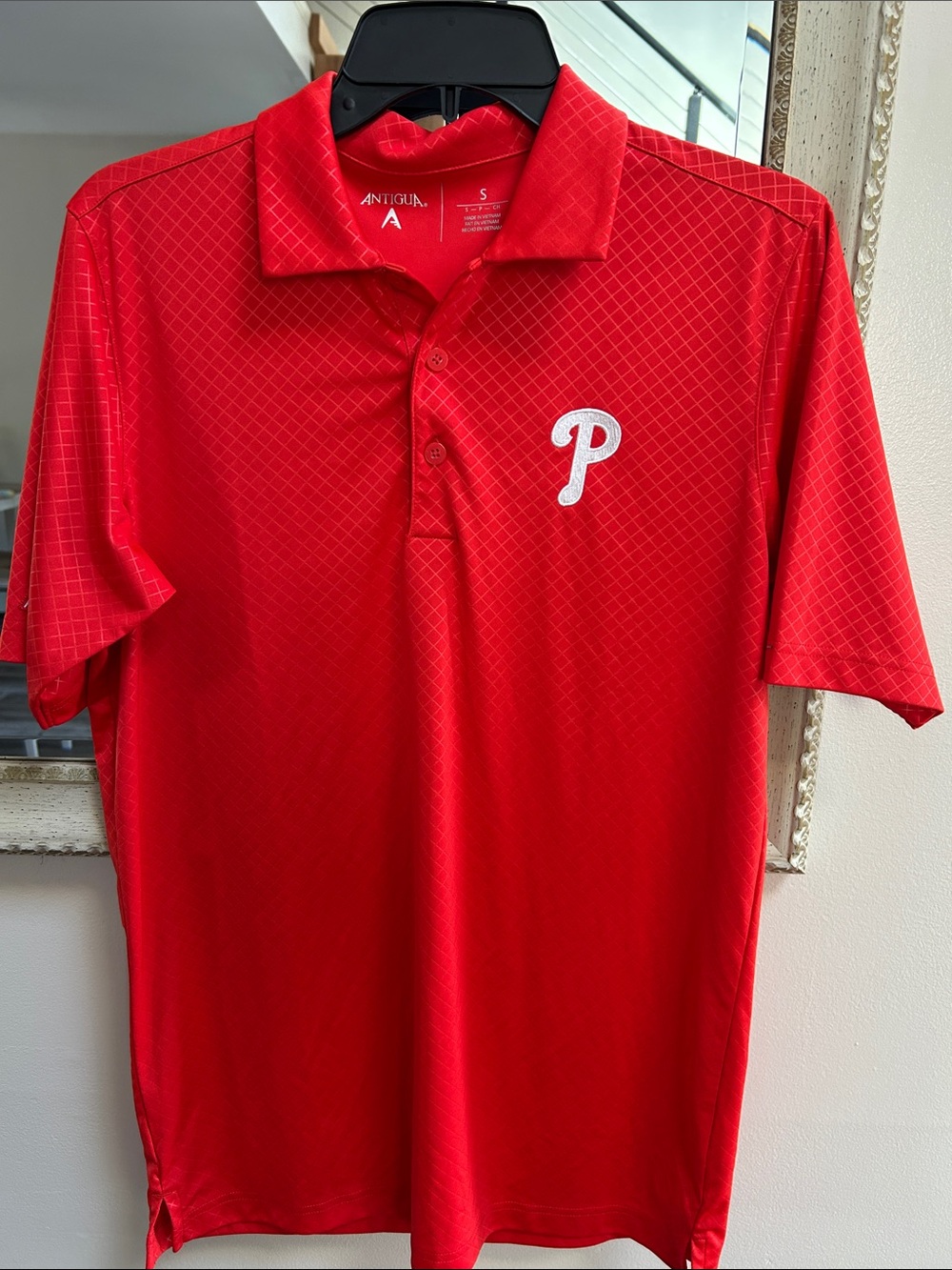 Antigua Men's Red Phillies Performance Polo
